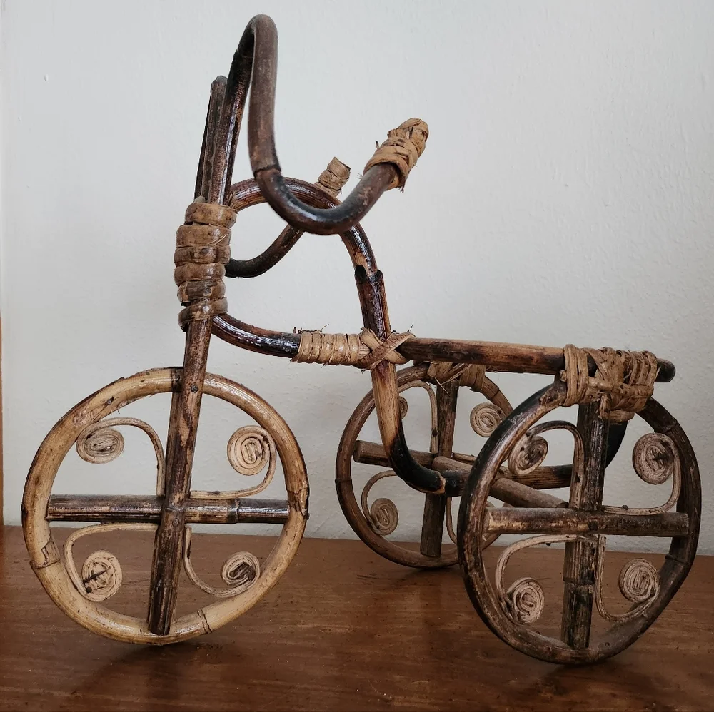 VTG Plant Holder Ratan Wicker Bicycle